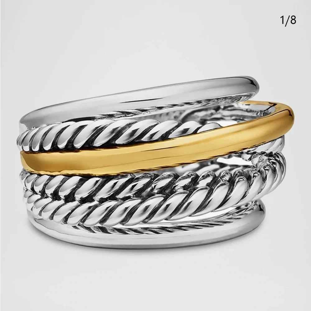 David Yurman Silver and Gold Ring - Picture 6 of 9